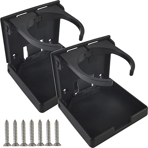 TIHOOD 2 soportes plegables ajustables para bebidas, portavasos ajustables para marina, barco, caravana, coche, camiones, caravanas, camionetas