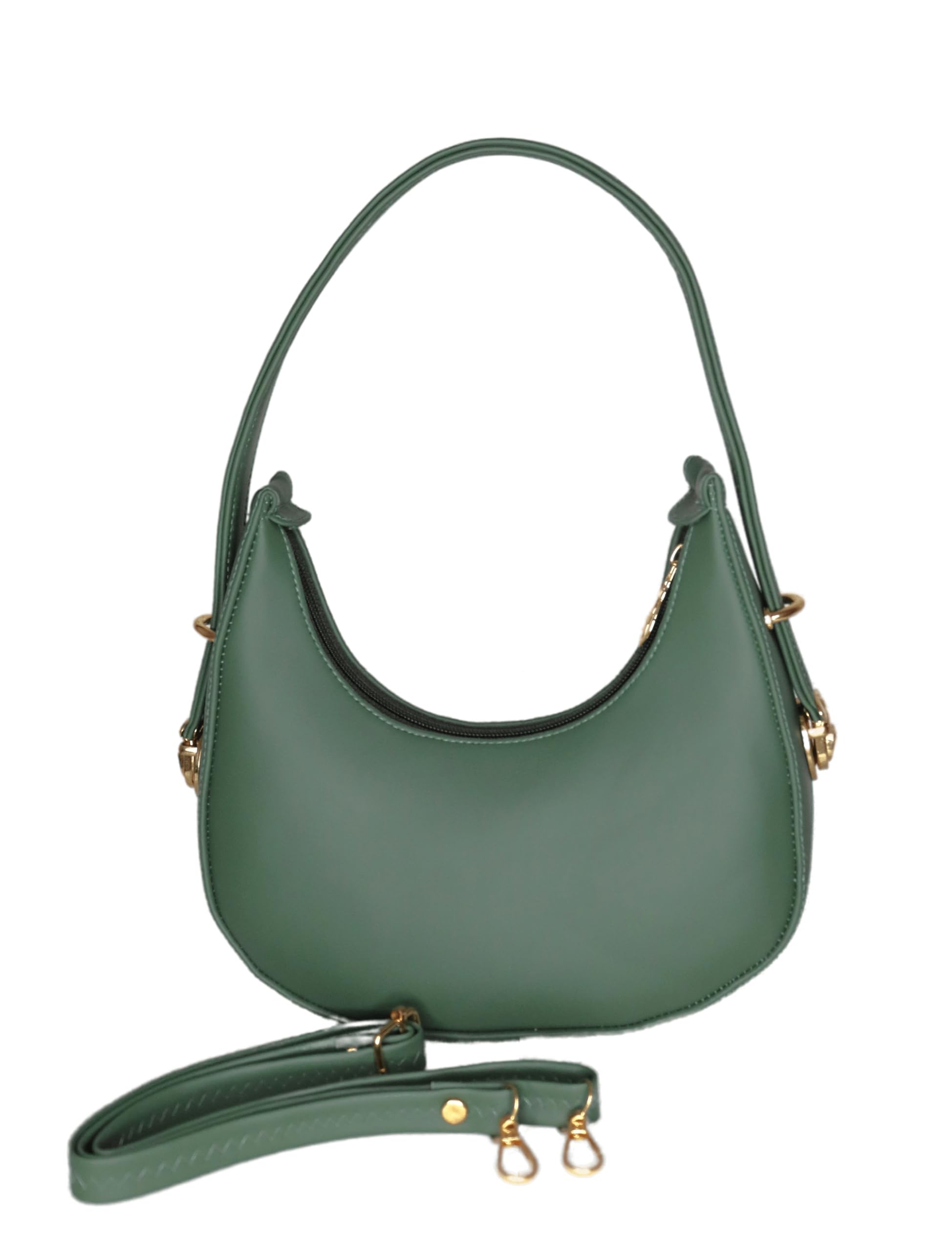 KRYSTAL Modern Geometric Design Shoulder Clutch for Trendsetting Nights Sleek Faux Leather Shoulder Clutch for Versatile Elegance (8.5 x 6 x 2.5 Inches) Expandable Sling Pack of 1 Green