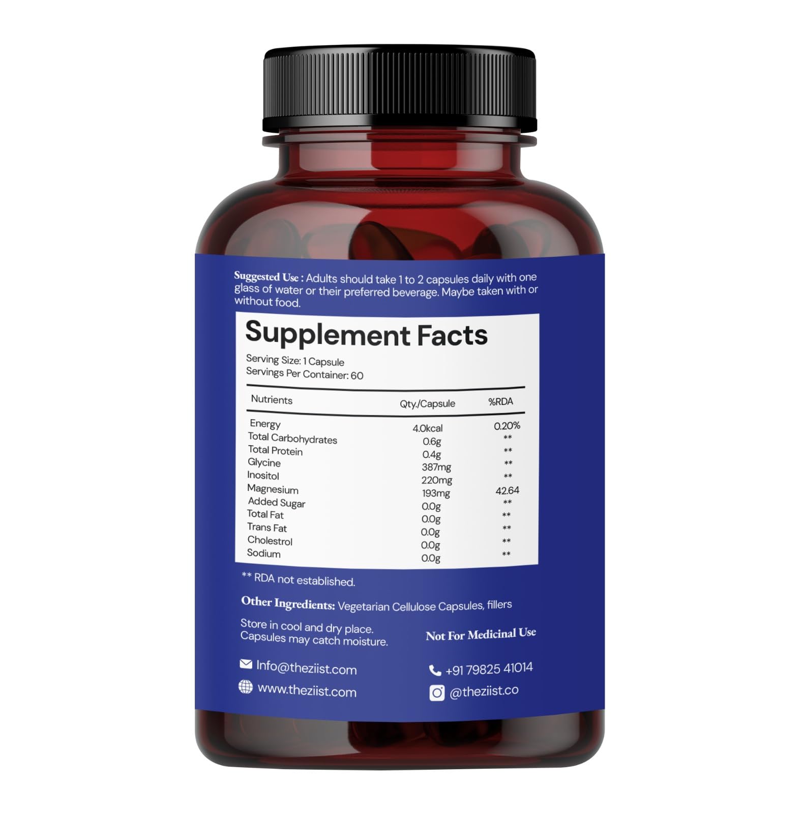 ZEN PM Sleep Recovery Supplement | High Absorption Magnesium Glycinate 600mg with 200mg Inositol | Supports Deep Sleep, Muscle Recovery & Nerve Health | Shut Up & Sleep |60 Vegetarian Capsules — Amazon image 6