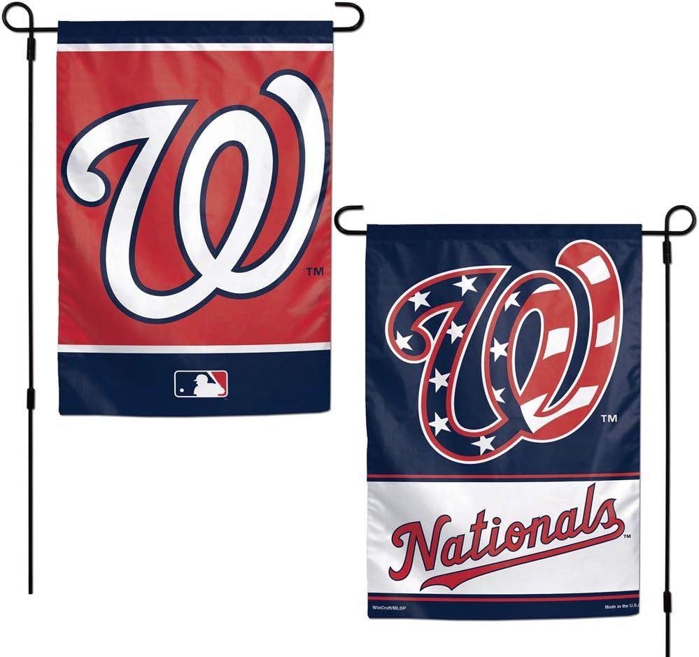 MLB Washington Nationals Flag12x18 Garden Style 2 Sided Flag, Team Colors, One Size