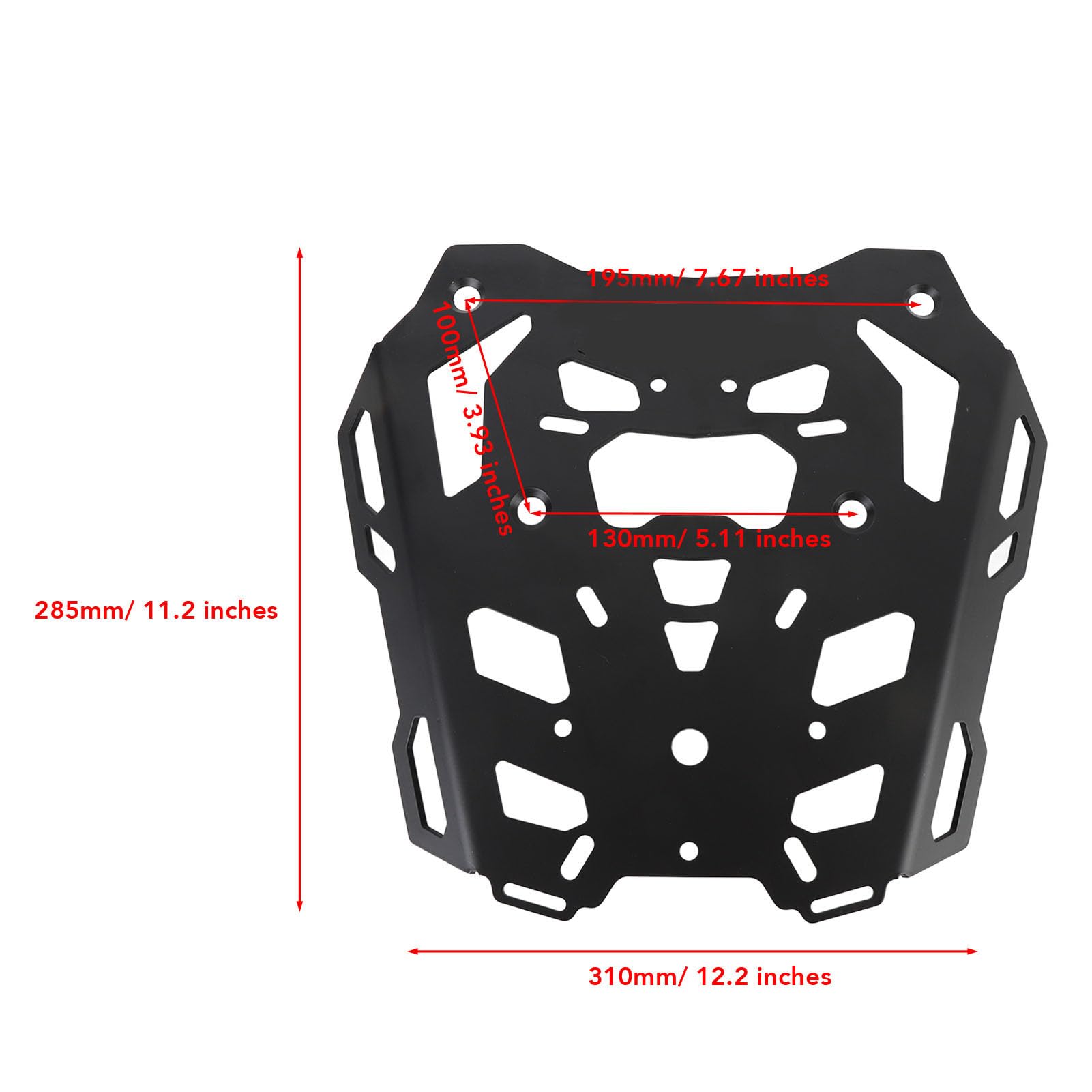 Jeffergarden Bagażnik Tylny Motocykla 3MM Aluminiowy Tylny Wspornik Bagażnika z przedłużoną płytą do Przechowywania Matowy Czarny Szybki montaż dla XL750 2023 2024 Touring Dojazdy
