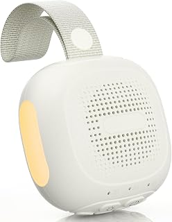 Tragbare White Noise Machine Baby mit Sprachaufnahme & Nachtlicht | 16 beruhigende Klänge, Timer & Speicherfunktion, 3 Helligkeitsstufen 30 Std Akku Kindersicherung für Babyschlaf Reisen Alltag