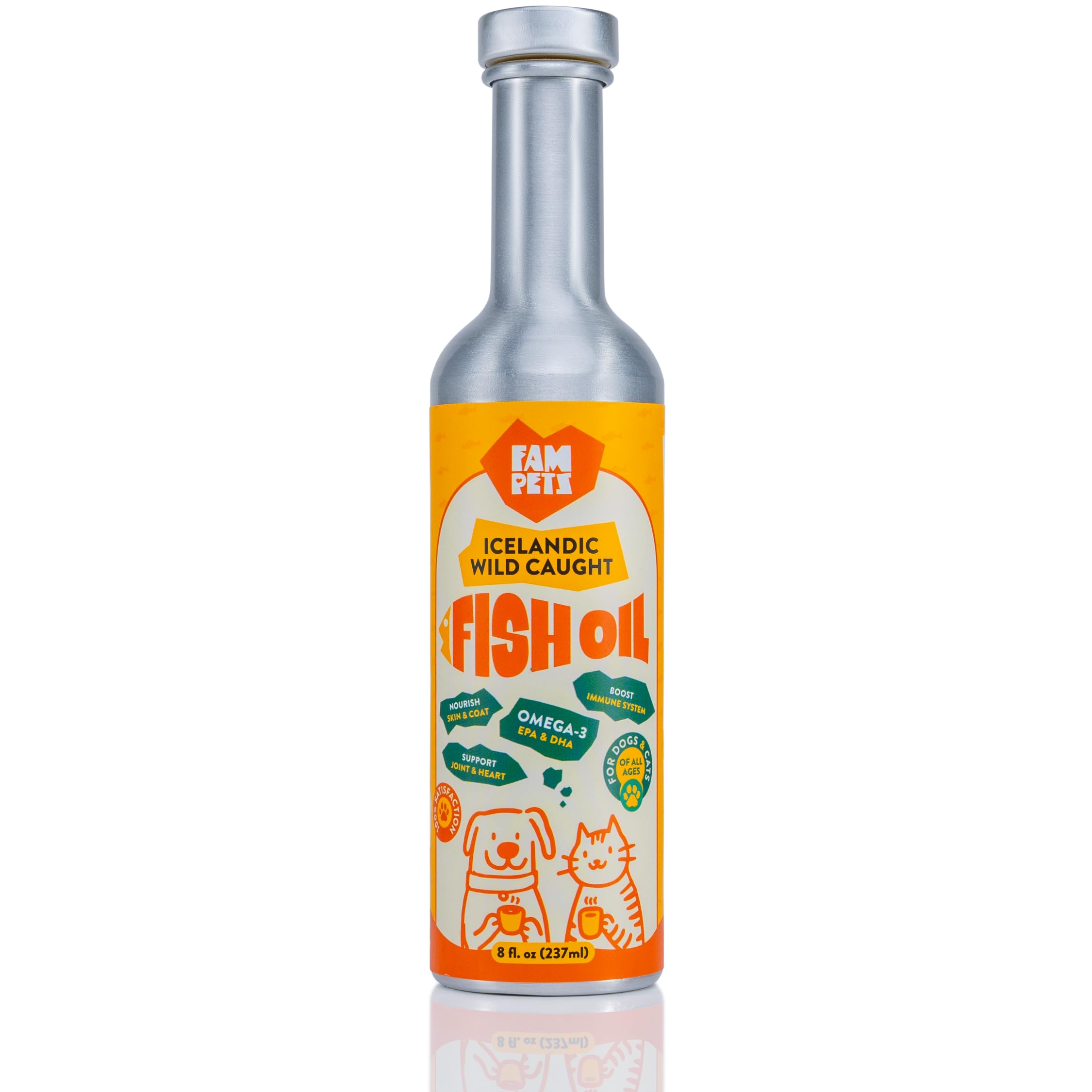 Fam Pets Wild Caught Fish Oil for Dogs & Cats - Premium Icelandic