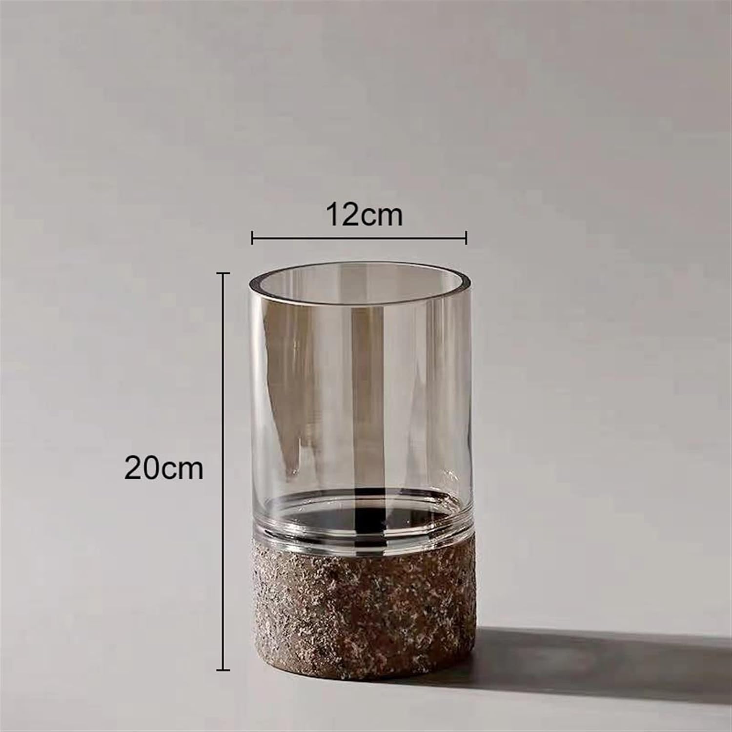 Vase Minimalist European Transparent Glass Vase Hydroponic Flower Pots Decorative Desk Decoration Cylinder Vases Modern Home Decor Suitable for dining and living room home decoratio(Small)