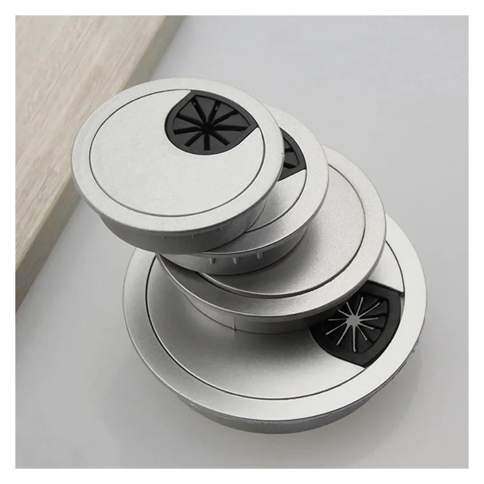 1-10 coperture per fori in lega di zinco, porta di uscita da 50/53/60/80 mm per tavolo computer scrivania PC, supporto per cavo rotondo (60 mm, 5 pezzi)
