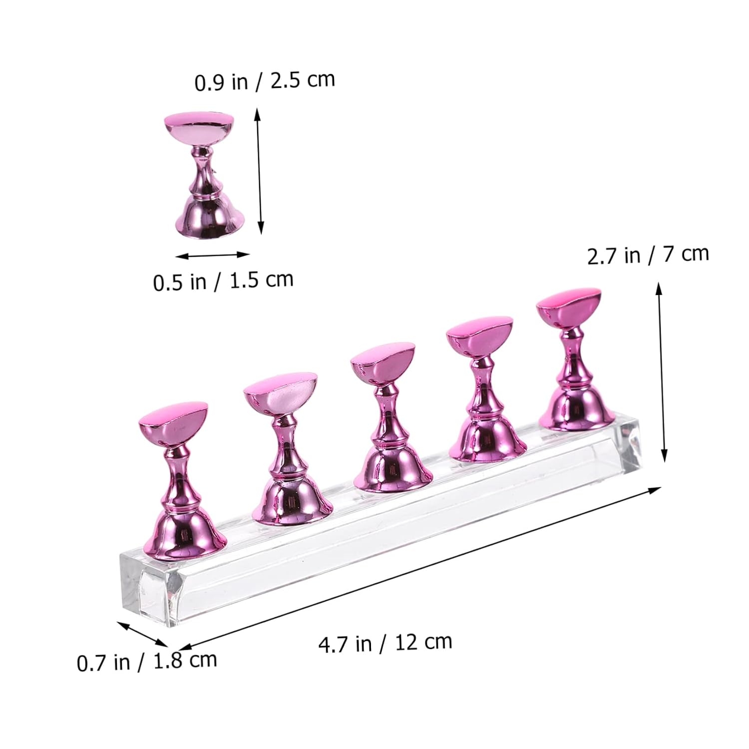 20pcs Magnetic Plastic Nail Display Stands for Nail Art Practice Diy False Tip Holders Sturdy Magnetic Base for Home Salon and Professional Use
