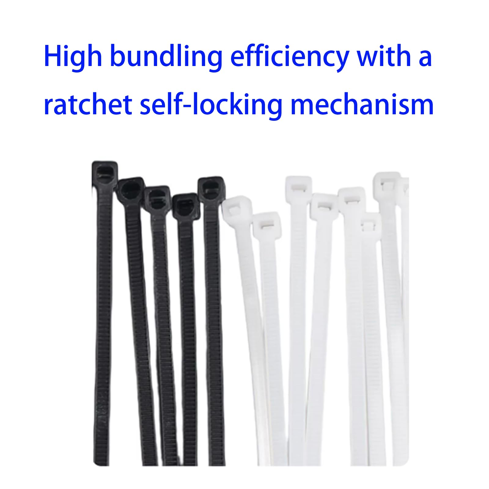 Fascette in Nylon, Fascette A Scatto Per Un Fissaggio Saldo Dei, Con Cordino, Fascette Autobloccanti Per (Black8mm*400mm*250pcs)