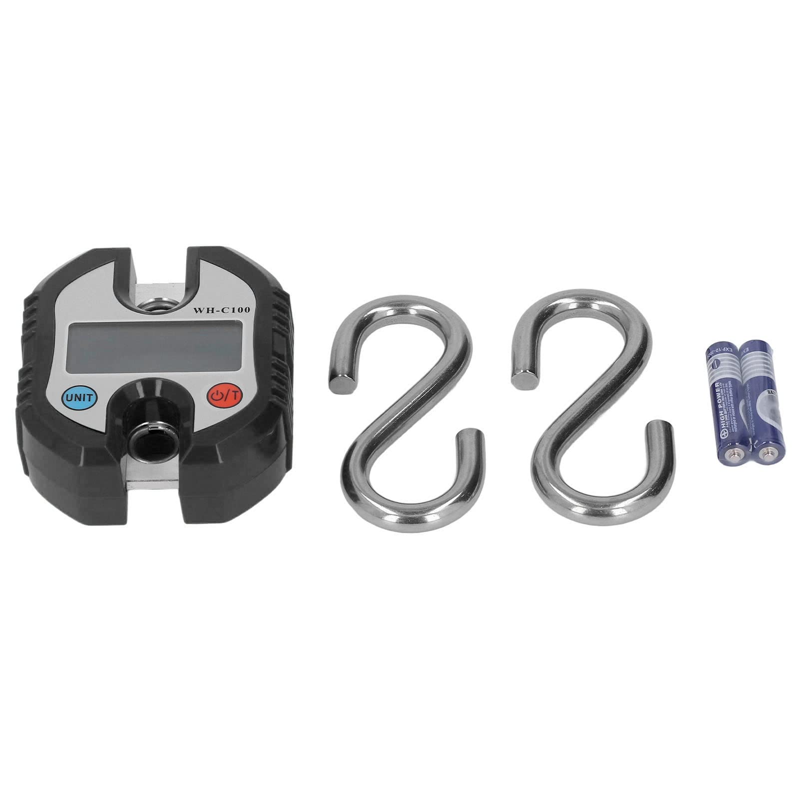 Báscula Colgante, Pantalla LCD Digital con Rango de Pesaje Dual de 0,2 a 150 Kg, Conversión Automática para Almacén, Equipaje, Pesca, Caza (Negro)