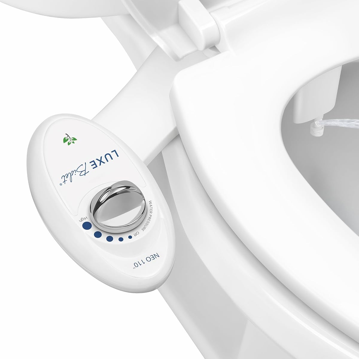 LUXE Bidet NEO 110 - Non-Electric Bidet Attachment for Toilet Seat, White