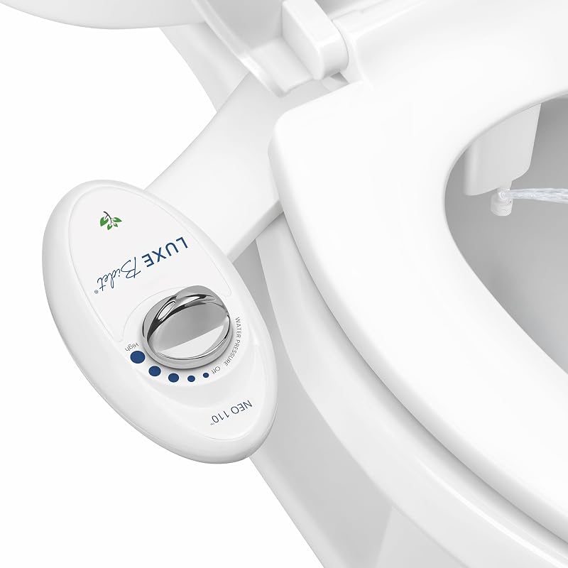 LUXE Bidet NEO 110 - Non-Electric Bidet Attachment for Toilet Seat, White