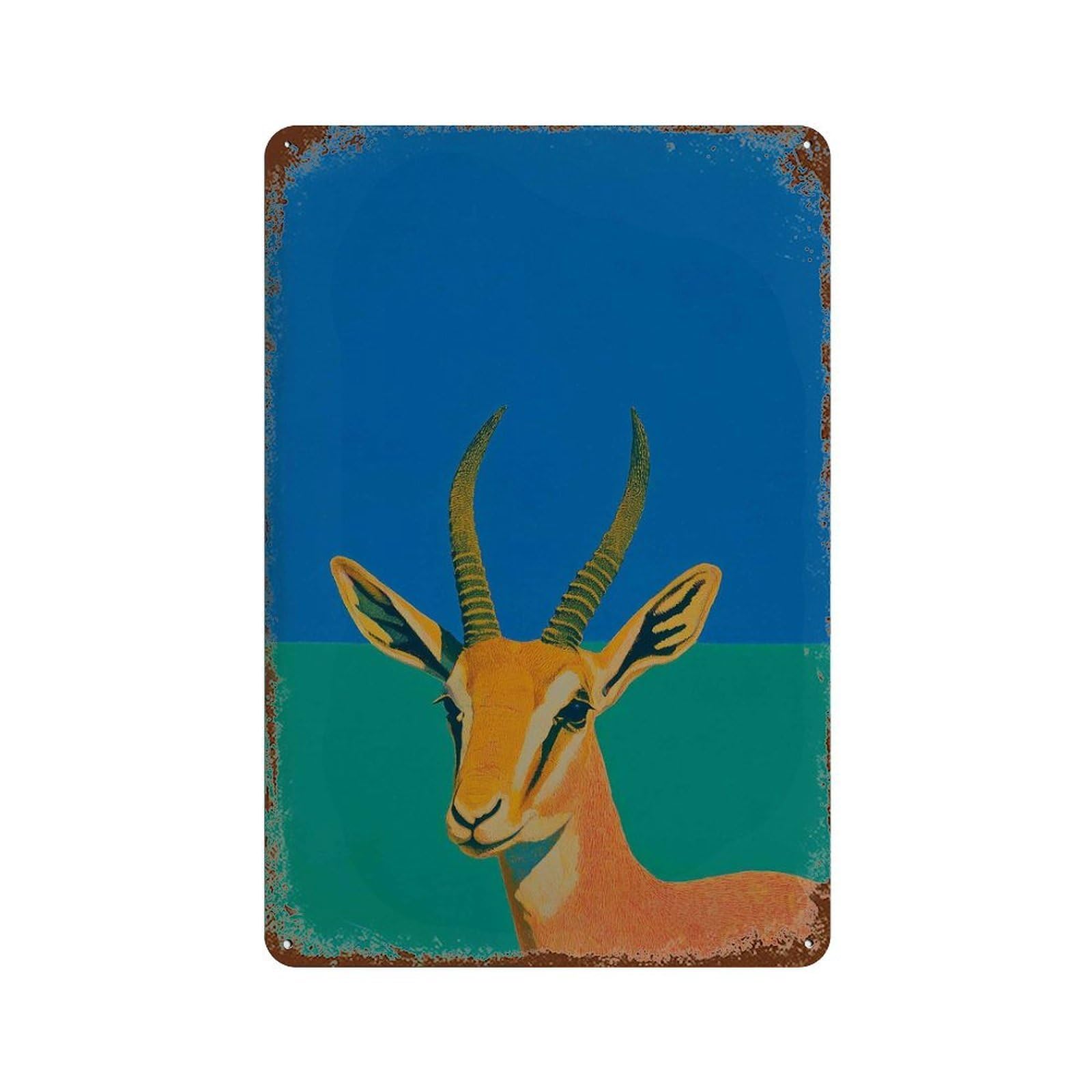 xiaoxiaoshen Modern Antelope – Bold African Wildlife in Pop Style Safari Animal Home Or Offic Wall Decor Art Metal Tin Poster Modern Home Decor Art Home Bar Shop Decorations Vintage Sign 30x20cm