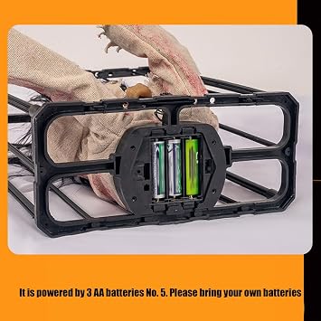 Screaming Animated Hanging Halloween Decorations Outdoor Indoor,Halloween Decor Animated Screaming Scary Talking Ghost,Motion Sensor Skeleton Decor,Hanging Cage Prisoner Prop for House Party (02)