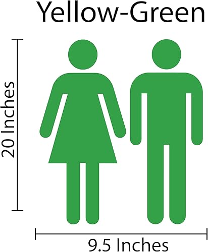 Miniatura 2 de Letrero grande de 20 pulgadas de alto para pared de hombre y mujer, adhesivo fuerte seguro para pared, diseño artístico mural para baño, baño, baño,