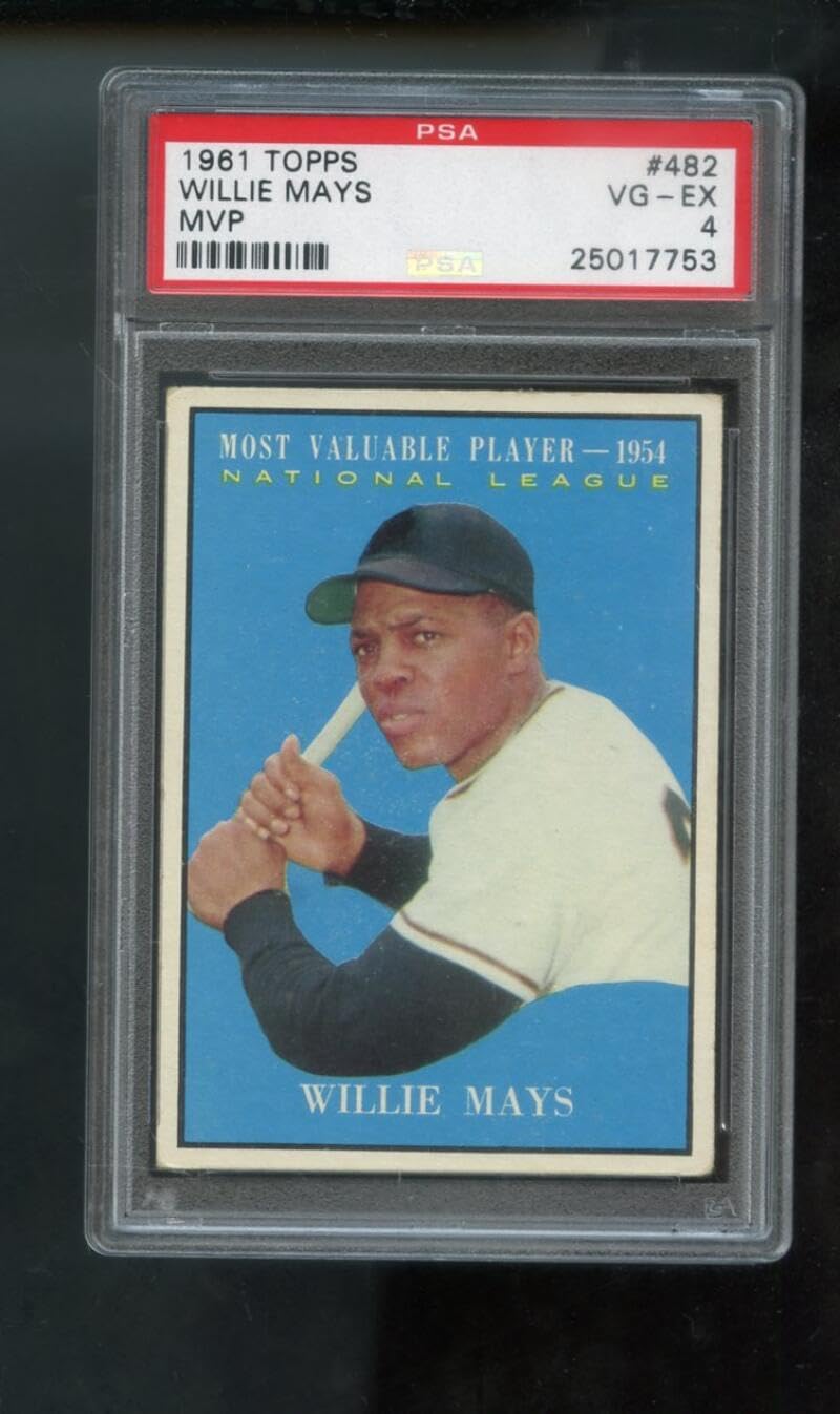 1961 Topps #482 Willie Mays 1954 MVP Most Valuable Player PSA 4 Graded Card MLB