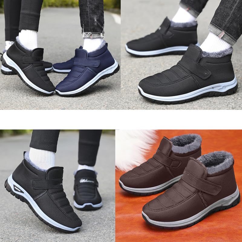 Winter Boots For Women Black Warm Fur Lined Slip On Ankle Snow Boots Comfortable Waterproof,Men'S Winter Boots Waterproof,Fashionable Winter Shoes For Ultimate Comfort4