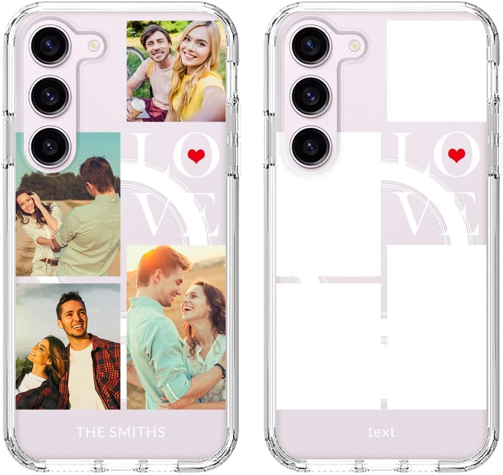 Custom Phone Case for Galaxy S23, Compatible with Magsafe Multi-Photo Shock Absorption Photo Case Personalized Multi-Picture Phone Cover for Galaxy S23-6.1 inch, Crystal Clear