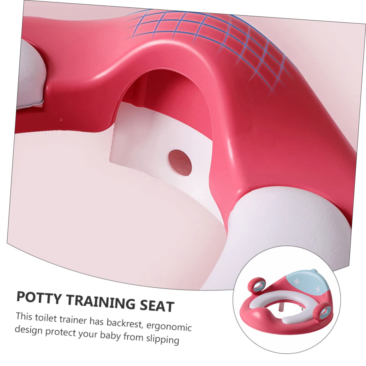 VICASKY Asiento de inodoro para niños de material de poliuretano, con asas seguras portátiles, fácil instalación, ideal para niños pequeños