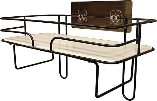 VOHYOV Estante de almacenamiento sobre el inodoro estantes de baño para organizador de almacenamiento soporte de papel higiénico sin perforaciones