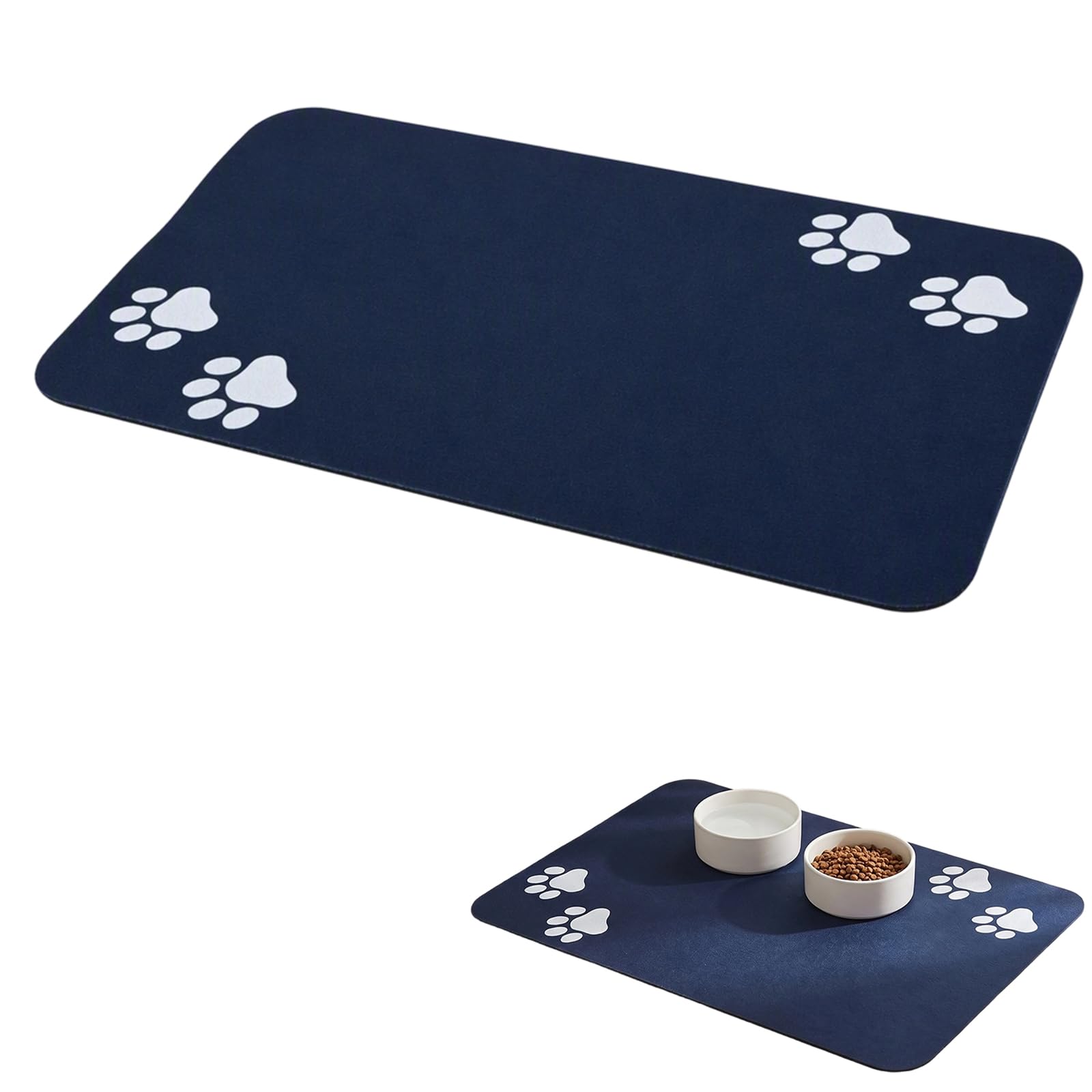 Pet Feeding Mat, 40x60cm Absorbent Dog Cat Bowl Mat