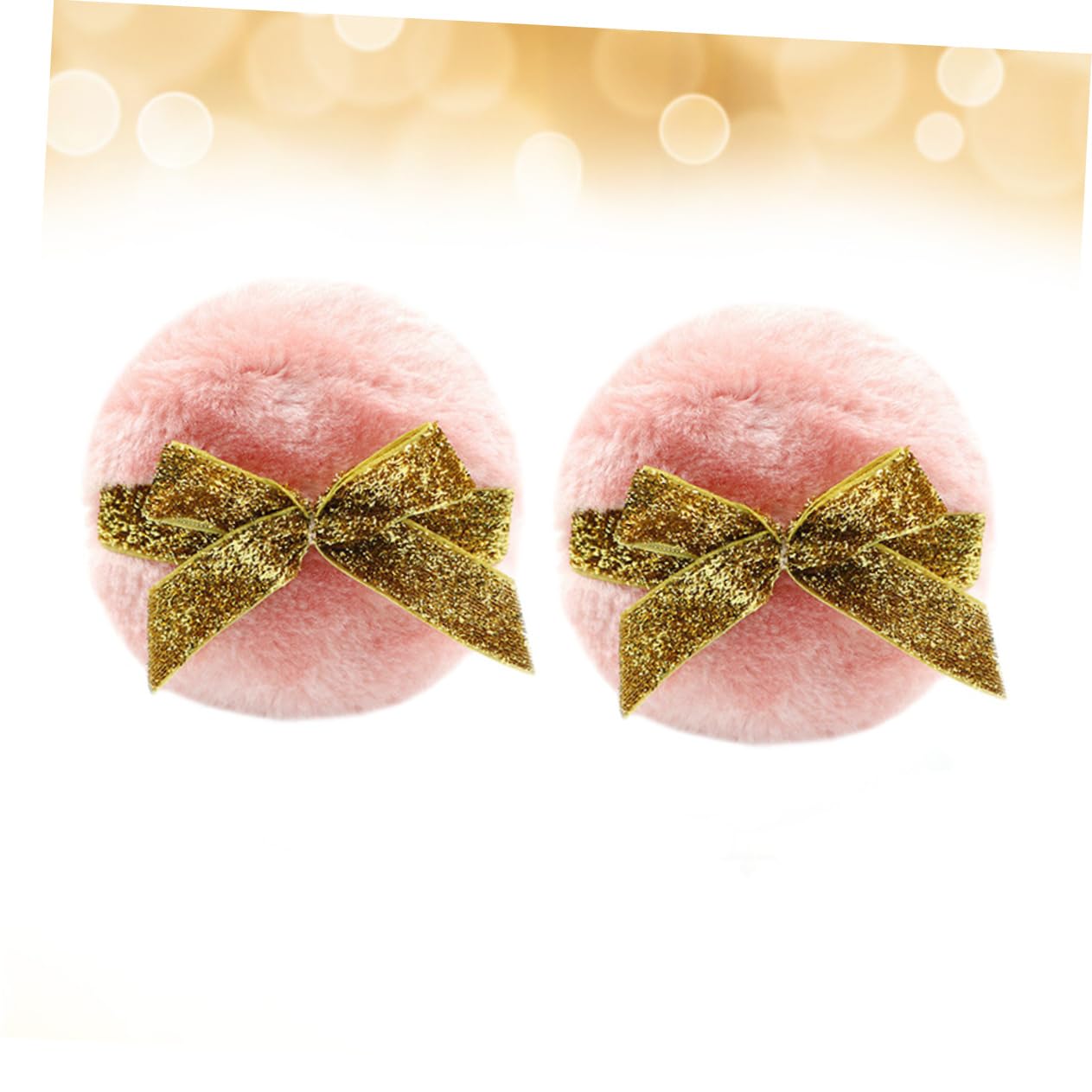 WOFASHPURET Infant Care Long Hair Puff Glitter Bow 2 Pack Soft Powder Puff for Baby for Body Use