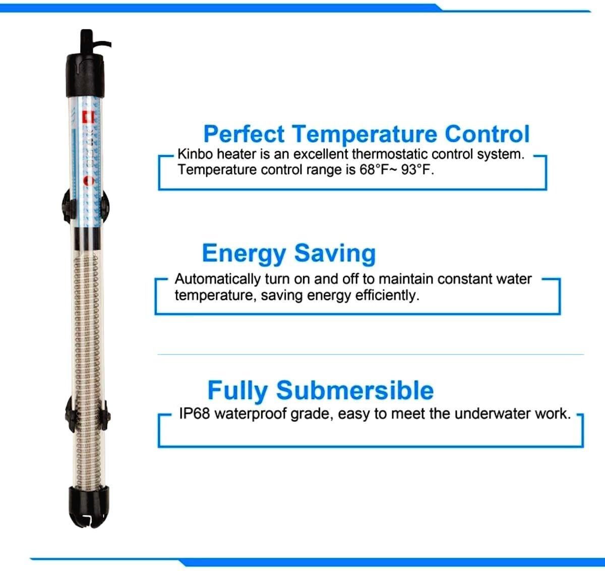 kickAt Fully Automatic ON Off Fish Tank Heater with Temperature Control knob (100watt) Submersible Aquarium Immersion Heater 3
