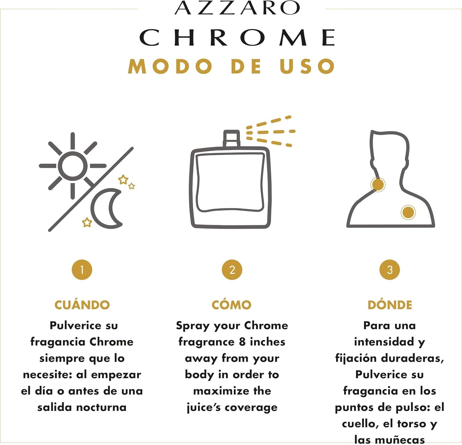 Azzaro Chrome, Agua de Colonia en Vaporizador Spray para Hombre, Fragancia Cítrica Fresca