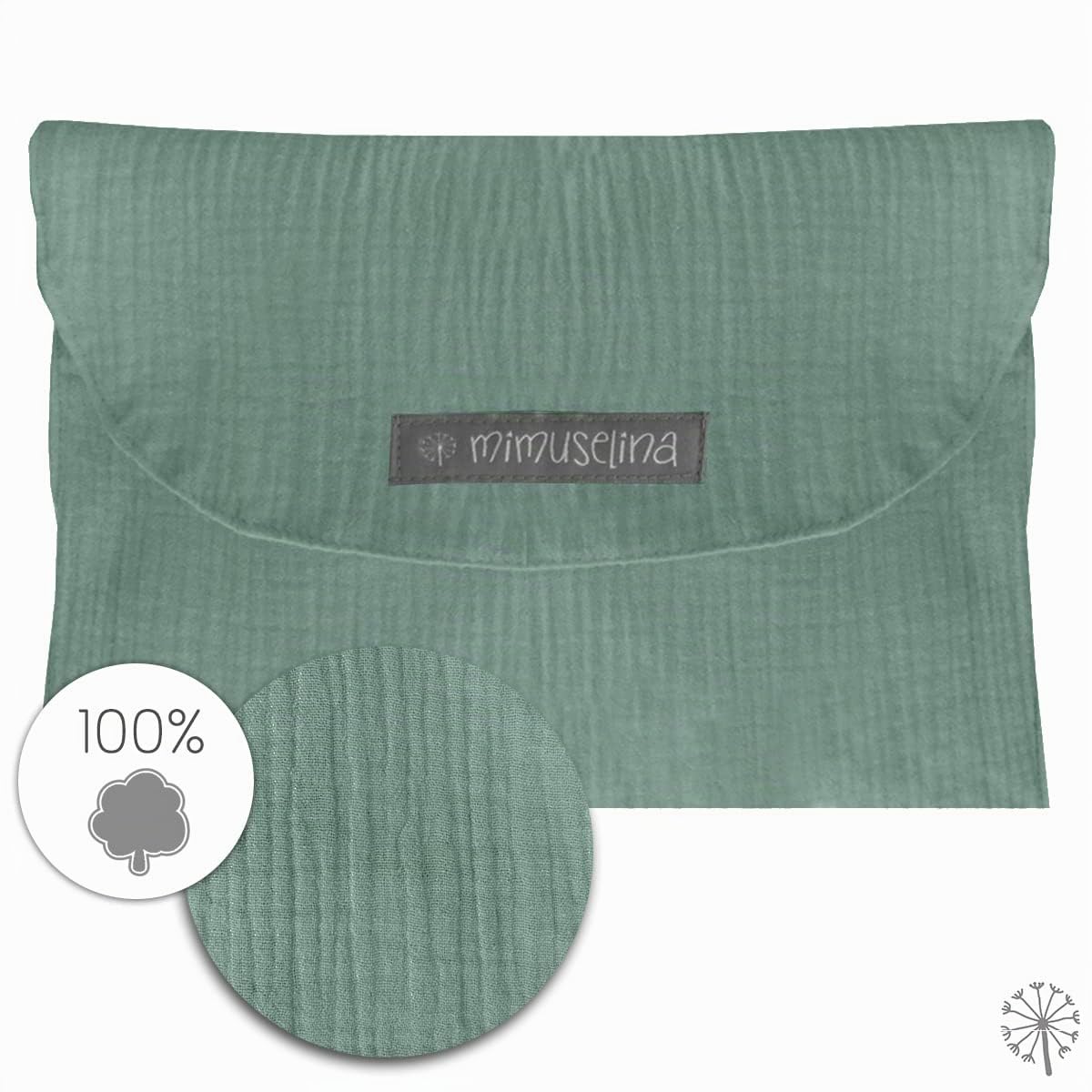 MIMUSELINA Organizer Porta Pannolini da Borsa - Porta Pannolini e Salviette da Borsa Impermeabili - Organizer Pannolini Ideale per Accessori per Neonato (Wafle Mint/Bamb Mint/Ecru)
