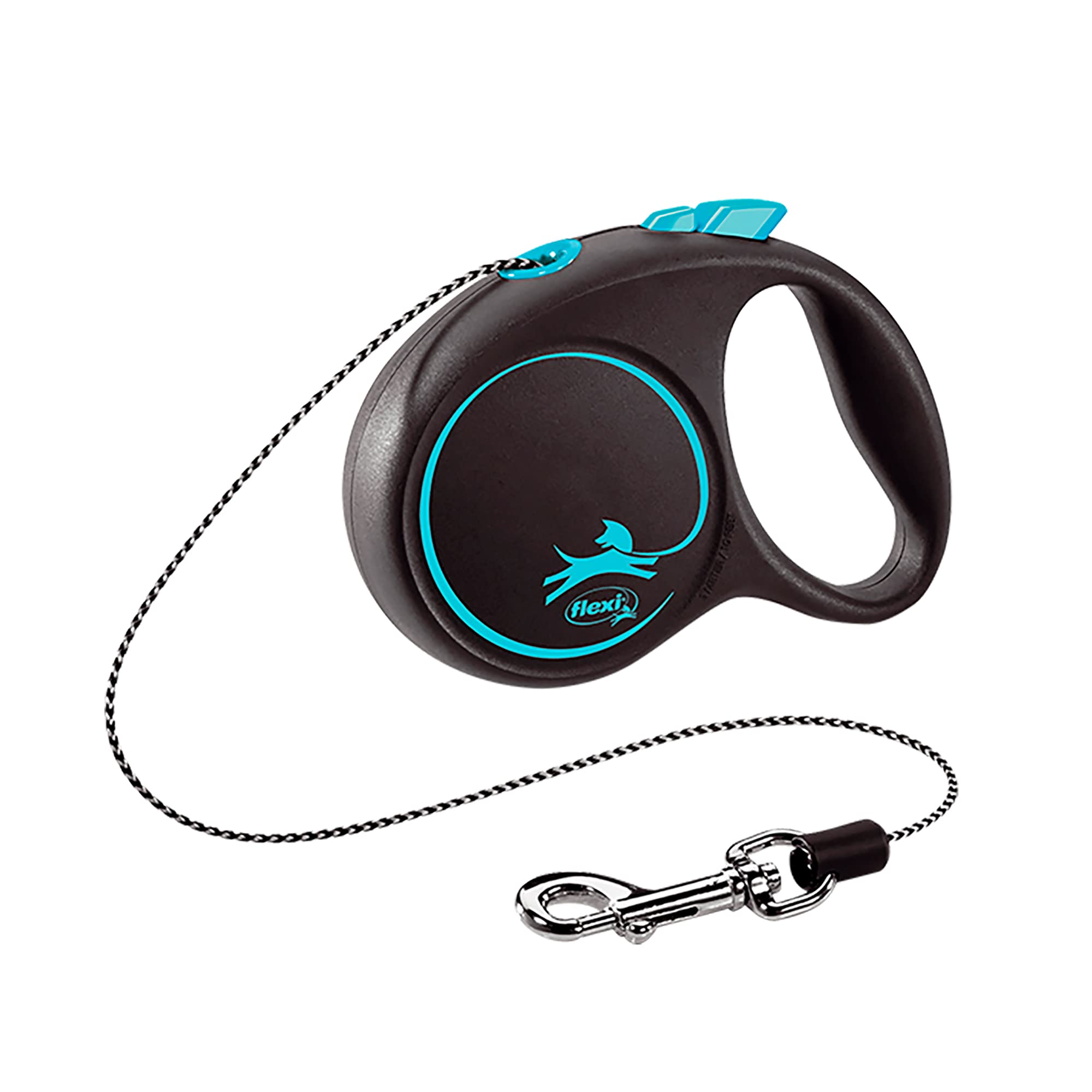 Flexi Black Design Cord Blue Extra Small 3m Retractable Dog Leash/Lead for dogs up to 8kgs/18lbs