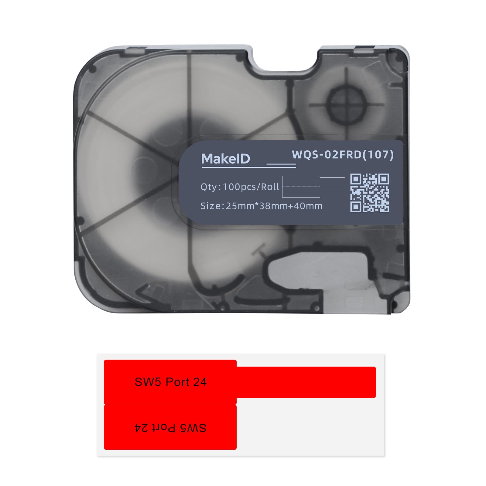 MakeID P31S P-Flag Matte Polypropylene Labels with Ribbon Label, Indoor Outdoor Wire and Cable, DataCom Labeling