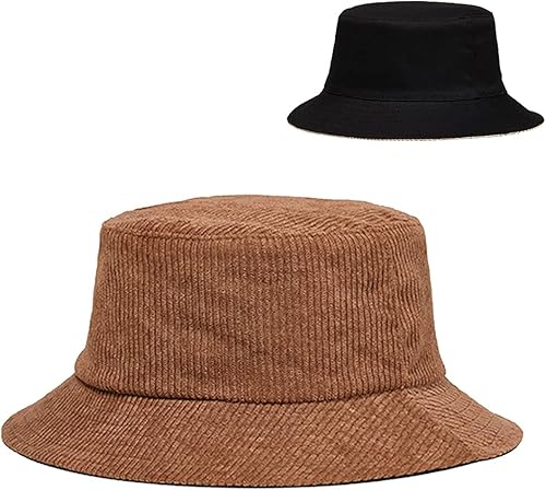 Miniatura 4 de Belsen Sombrero de pescador reversible de pana, unisex, de algodón, lona de sarga de algodón, sombrero de pesca solar