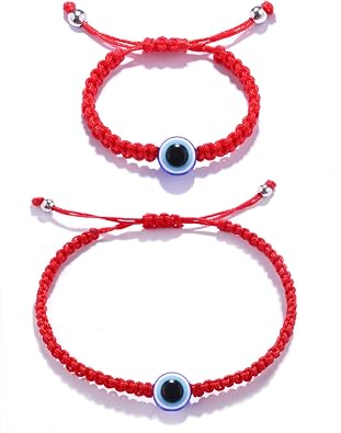 Evil Eye Bracelet Adjustable Lucky Red String Kabbalah Protection Bracelet Mommy and Me Matching Bracelet Set for Family boys girls