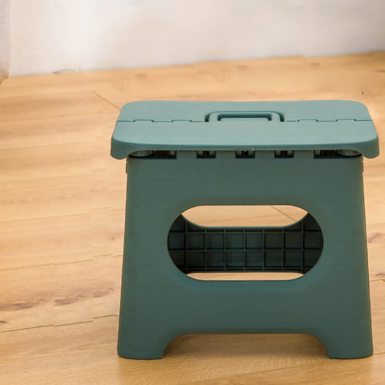 Folding Step Step Portable 28x24x22 cm Plastic Space Saving and Stable Step for Adults and Children with Folding Mechanism Portable Footstool for Home and (Light Green) - Image 2