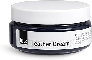 Lutz Crema para Piel, Crema de Cuero Rejuvenecedora, Restaura Zapatos de Piel, Bolsos, Chaquetas y Más con la Crema para Piel Disponible en Muchos Colores 100 ml, Hecha en Europa (117 - Azul Marino)