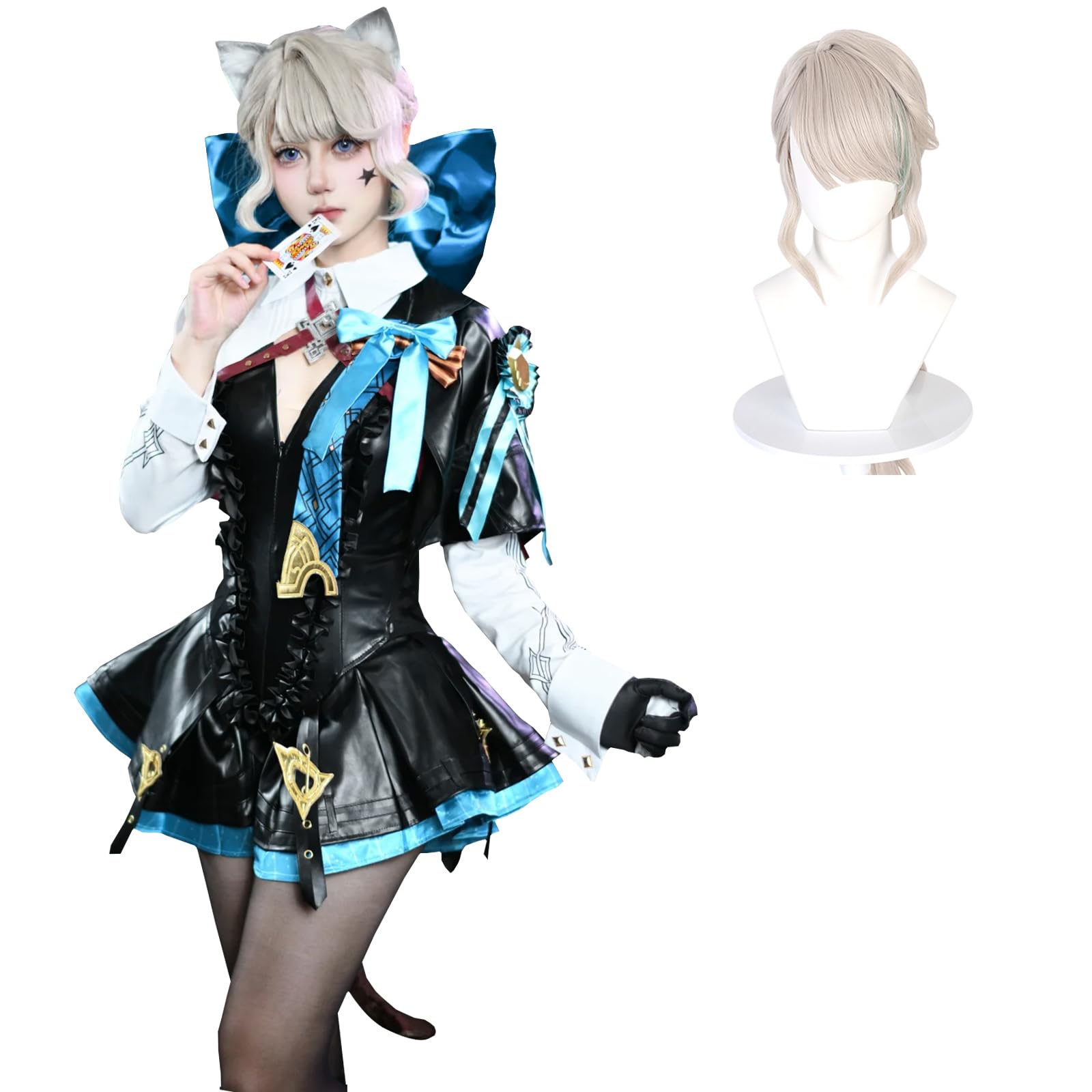 CR ROLECOS Lynette Cosplay Costume Genshin Outfit Full Set Halloween Costume with Wig XL โ image 1