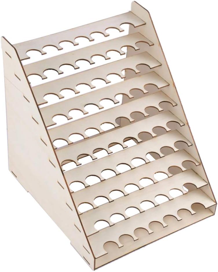 2pcs Wooden Paint Rack epoxy Tools Storage Box Organizer Holder 75 Holes