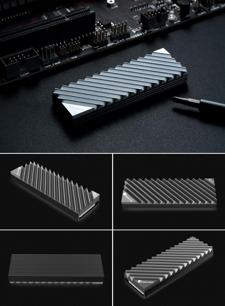 Dissipador de Calor para SSD M2 2280 em Alumínio, Com Thermal Pad - PROLONGA A VIDA ÚTIL DO SEU SSD - Desktop, PS5, PC - EASY IDEA NETWORK (Cinza)