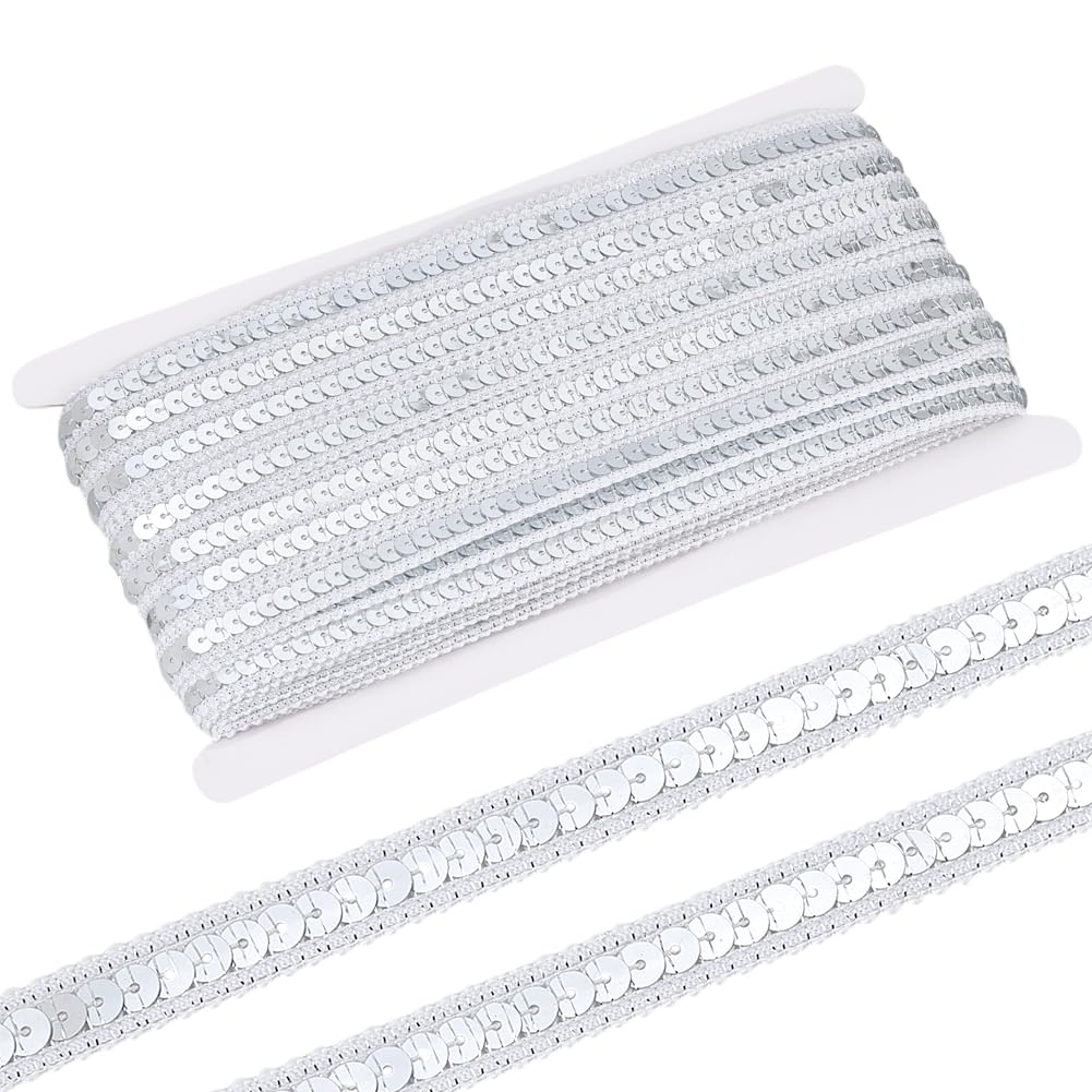 Ruban à paillettes argentées 13mm loisirs créatifs couture maison