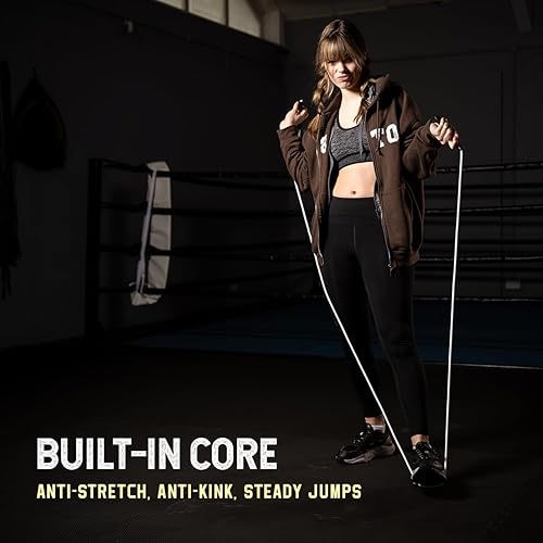 Miniatura 5 de hererope - Cuerda de saltar de boxeo ajustable de 0.236 in con cordón interior, asas irrompibles, cuerdas de salto de PVC duraderas que no se doblan