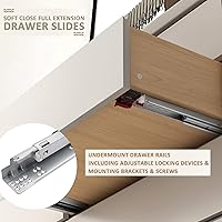 Vista 4 de knobelite 8 pares de correderas de cajón de 18 pulgadas, rieles de cajón de extensión completa de cierre suave, corredores de cajones ocultos