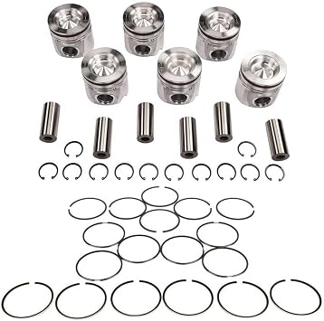 6x Piston And Piston Rings STD Compatible With 6 7L Engine 2007-2019 Fits Models Using 4955520 4931041 3920691 4955251 4955365 4376347 Part Numbers
