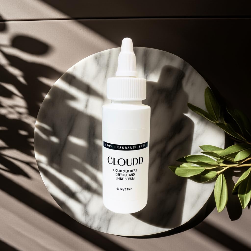 CLOUDD Fragrance-Free Liquid Silk Heat Defense and Shine Serum, 100% Fragrance-free and Essential Oil-free Heat Protectant, Unscented - Image 3