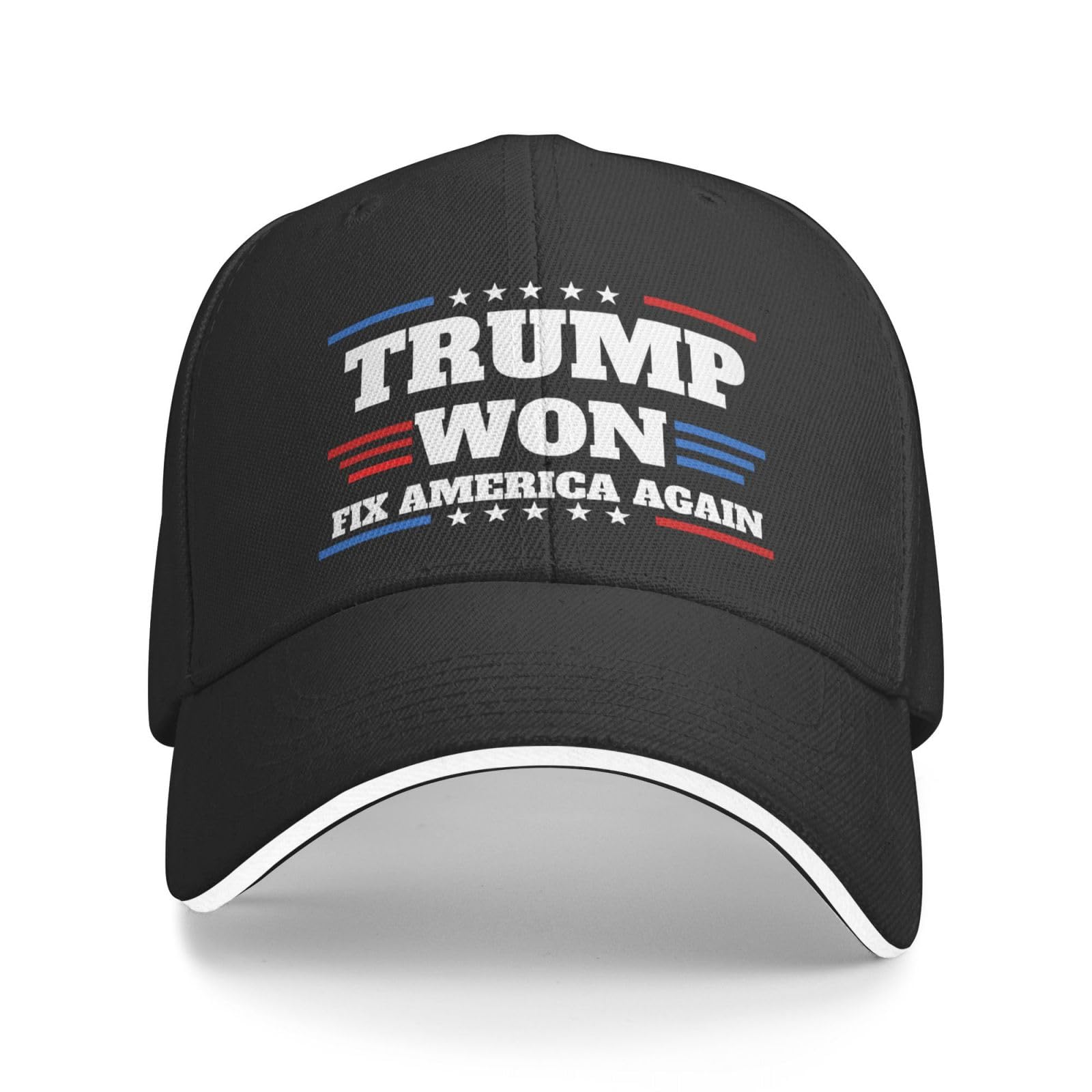 peiyeety Trump Won hat 2024 President 47th Fix America Again Hat Baseball Cap Black