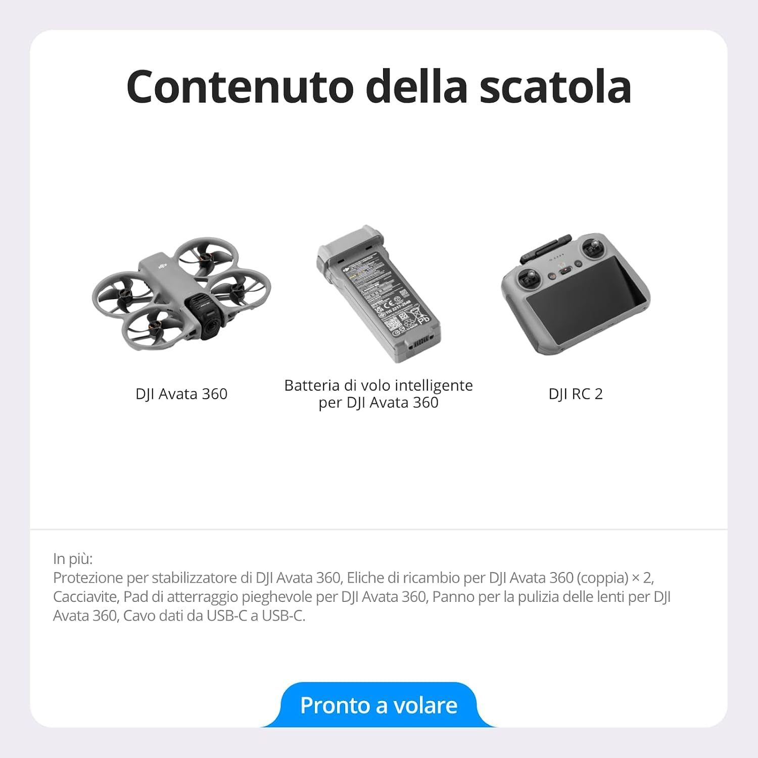 DJI Avata 360 (RC 2), drone a 360° con imaging 8K a 360° da 1 pollice per FPV e riprese aeree, drone con fotocamera a 360° con paraelica. Include RC 2 con schermo integrato per un controllo preciso.