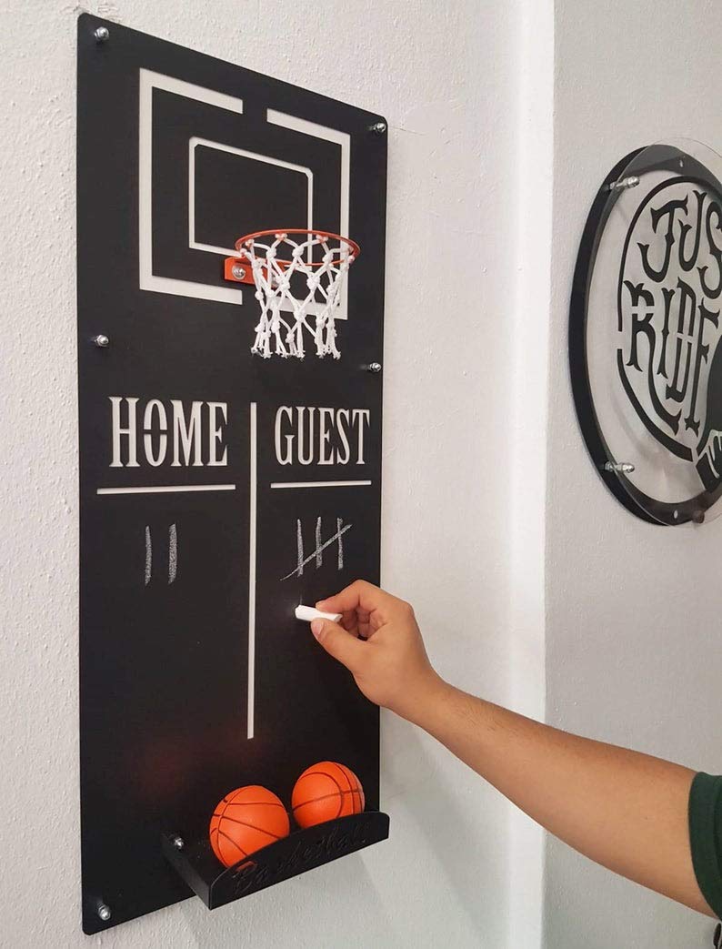 Aro de baloncesto para decoración de metal, aro de baloncesto, aro de baloncesto montado en la pared con sala de deportes, aro de baloncesto, oficina, sala de juegos