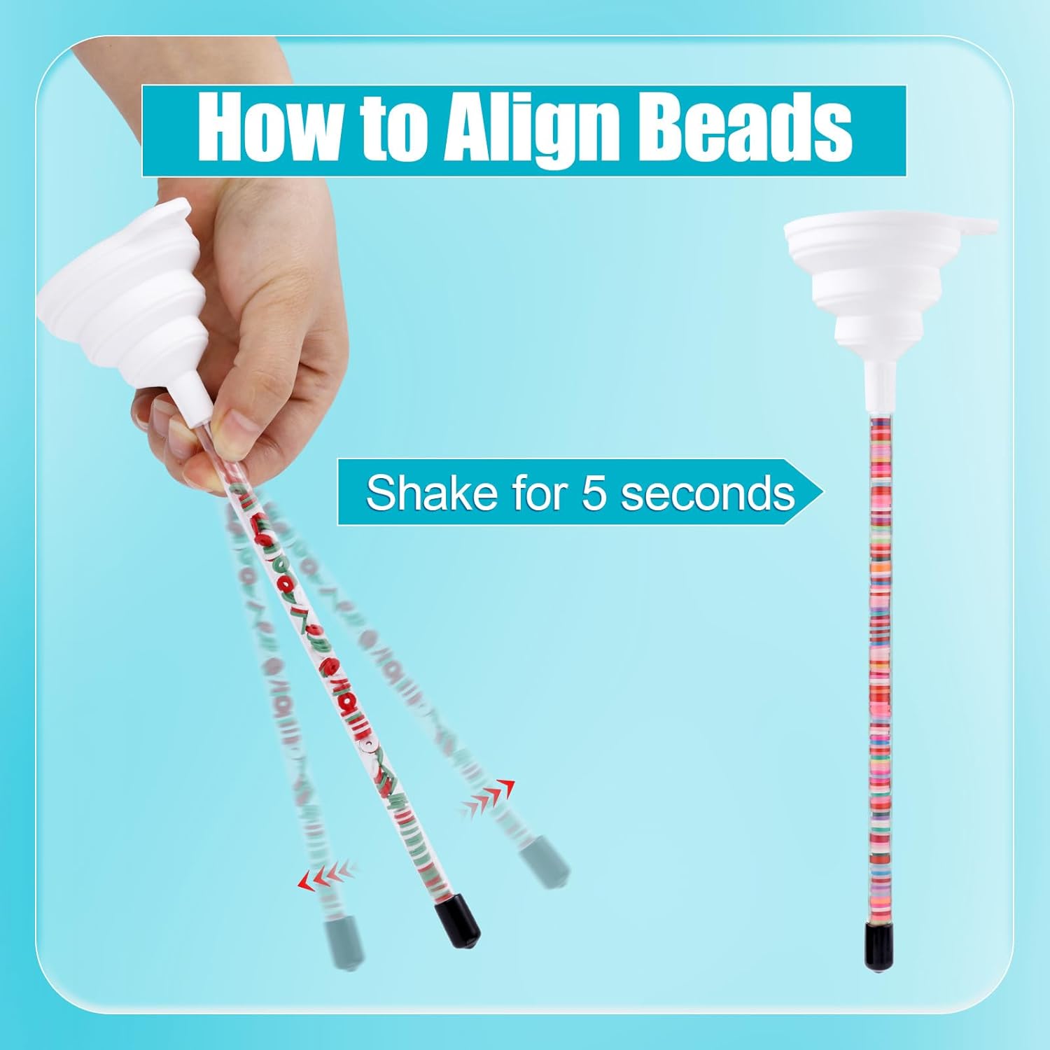 4pcs Beading Tools Kit, 2pcs Beading Funnel & 2pcs Needles Jewelry Making Tools Clay Bead Bracelet Making Kit