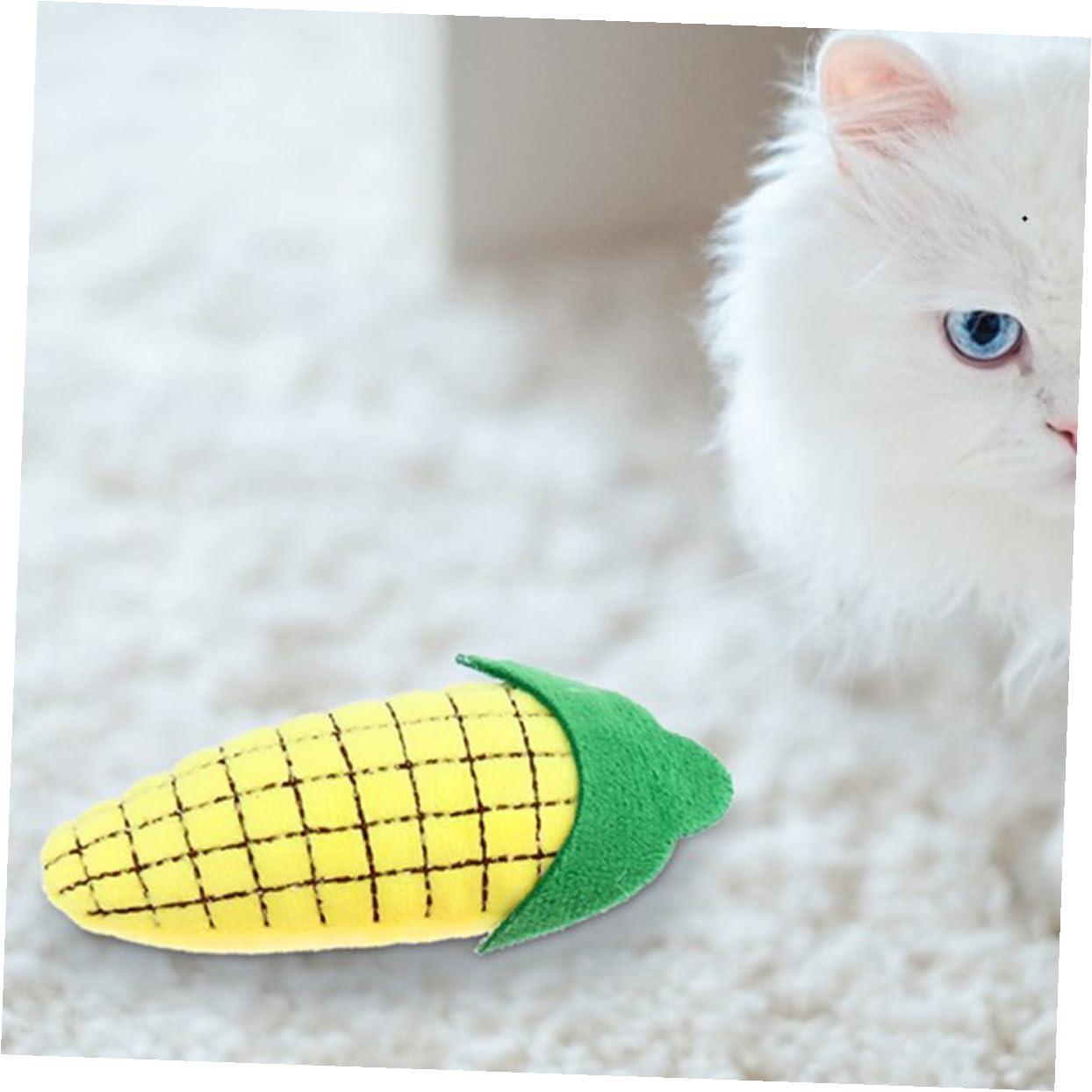 FRCOLOR 3pièces Jouet Peluche pour Chat avec Herbe Chat Jouets Mordre pour Interieur Lot de Amusants pour