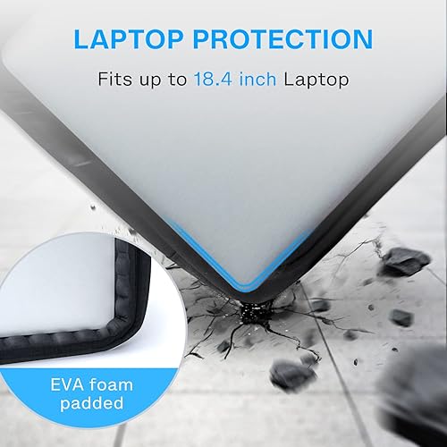 Miniatura 7 de BAGSMART Bolsa para laptop de 18 pulgadas, maletín expandible, bolsa de computadora para hombres y mujeres, bolsa de hombro para laptop, bolsa de