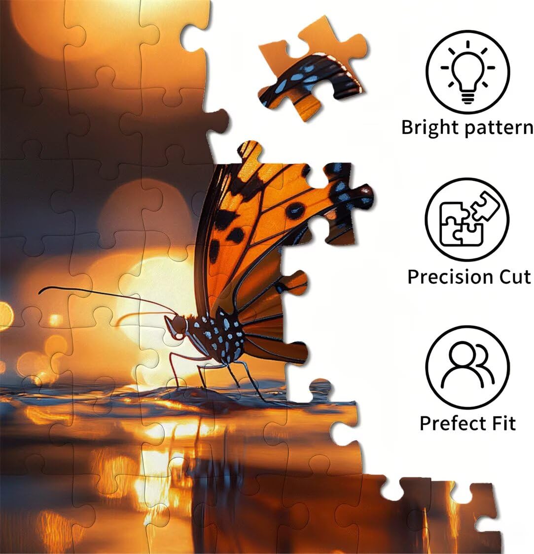 Puzzles 5000 Piezas, Puzzle Madera Mariposas Estanque, n-233