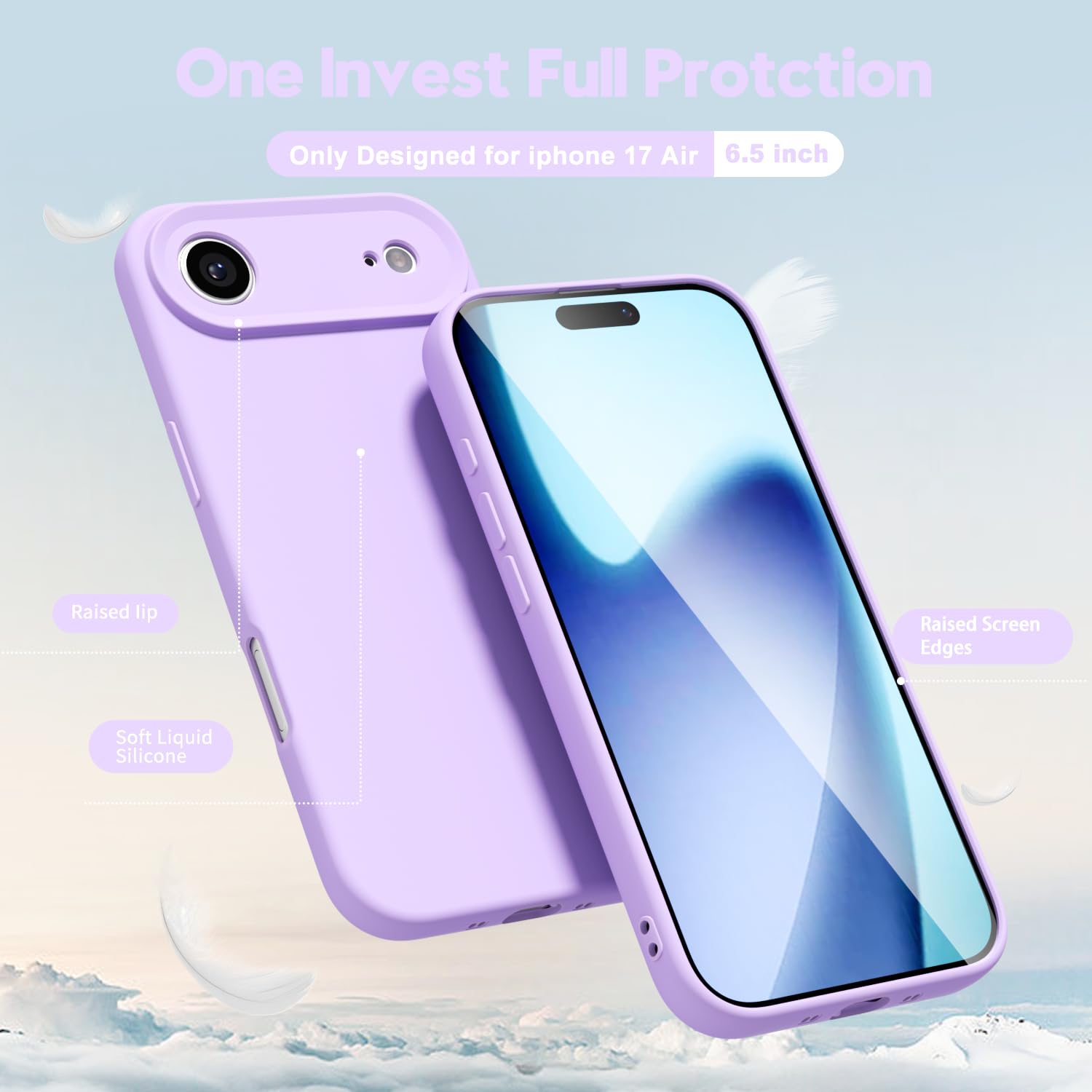 oakxco for iPhone 16 Pro Max Case Liquid Silicone, Soft Rubber Gel Elegant Aesthetic Basic Simple Cover, Cute Thin Slim TPU Matte Solid Color Plain Smooth Case for Women Girl, Light Pink — view 1567