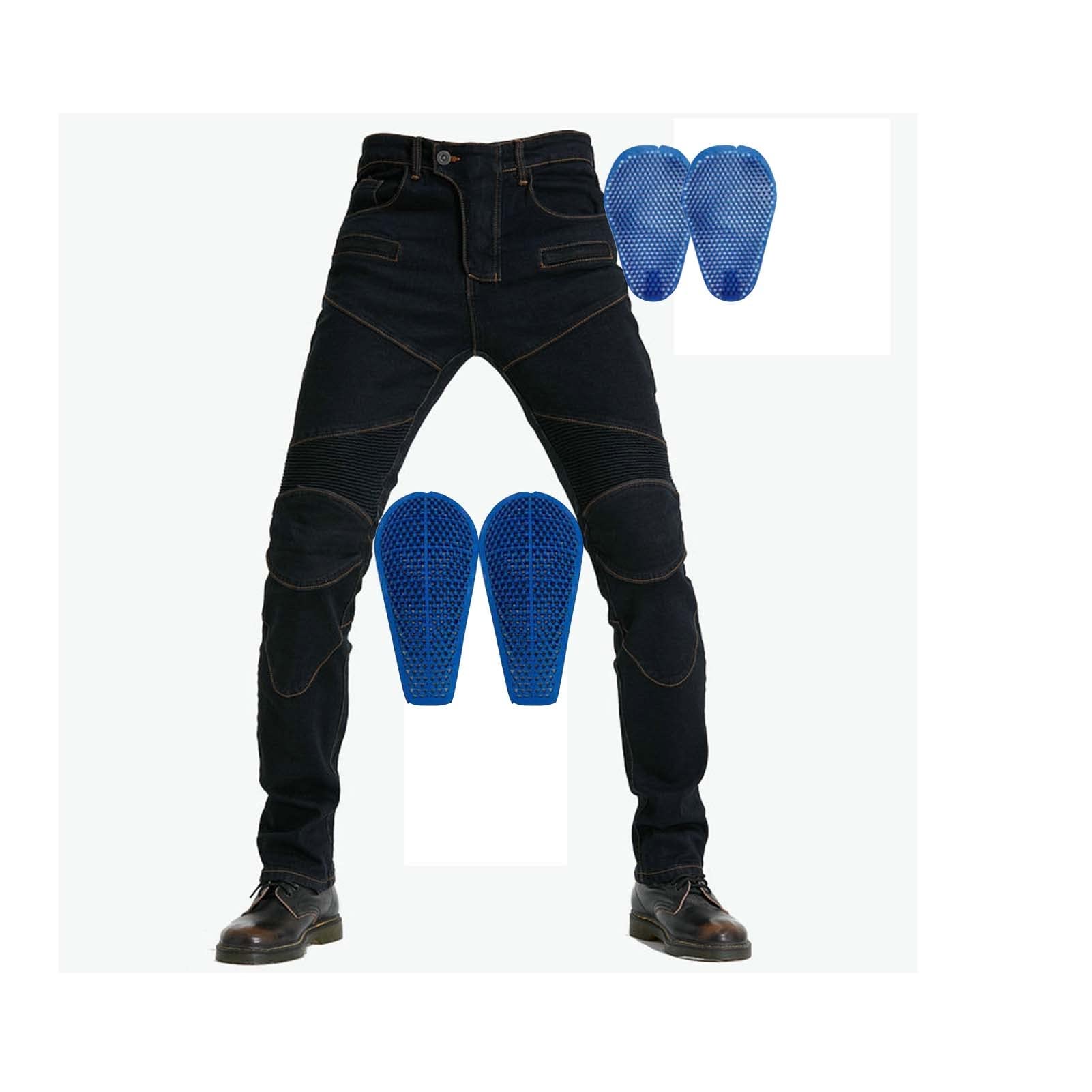 Motocross Pants Mens Motorcycle Riding Jeans 4 Removable Armors For Knees And Hips Leggings Cycling Gear (Color : B, Size : XXXX-Large)